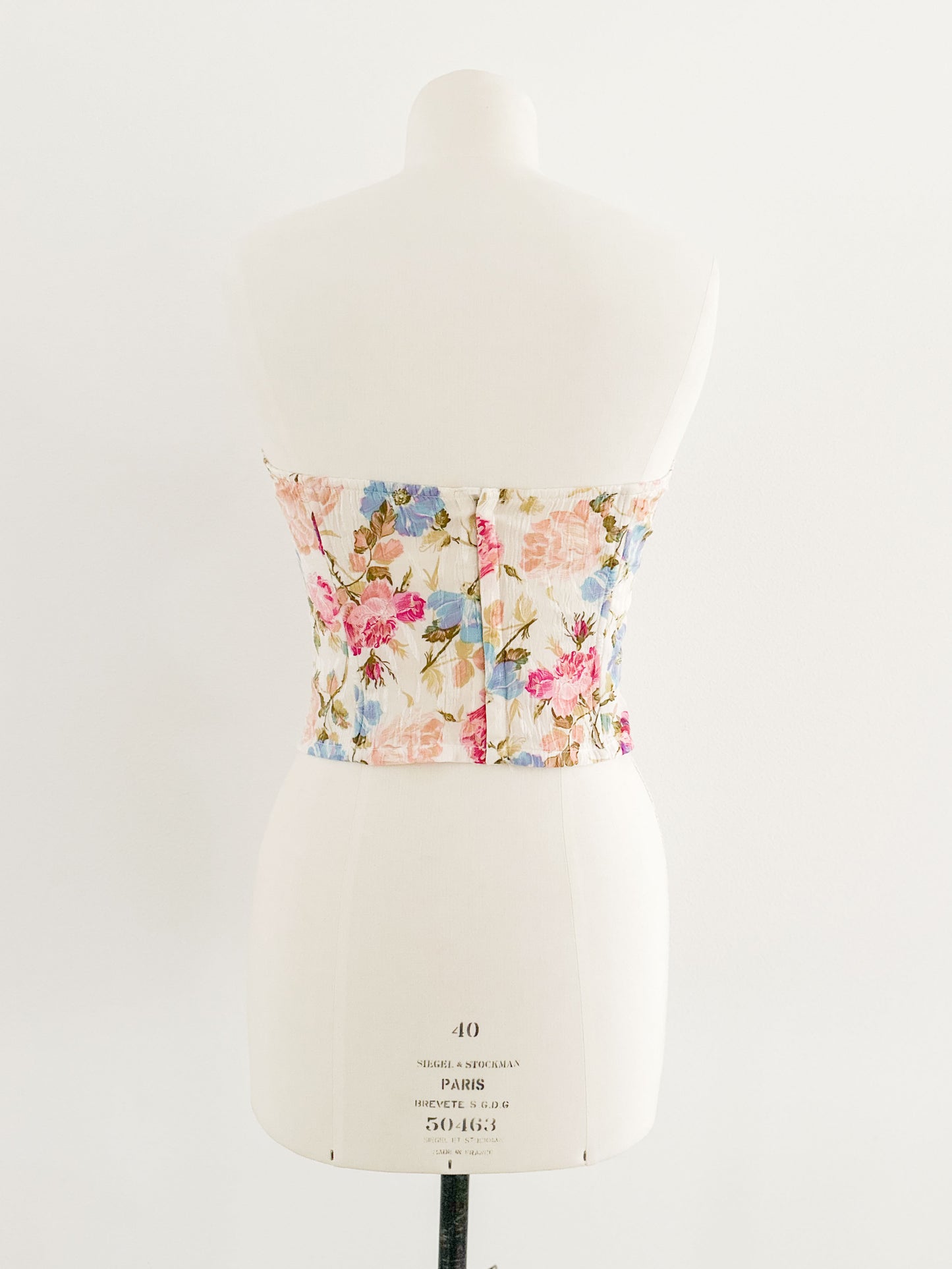 100% SILK FLORAL BUSTIER (S - M)