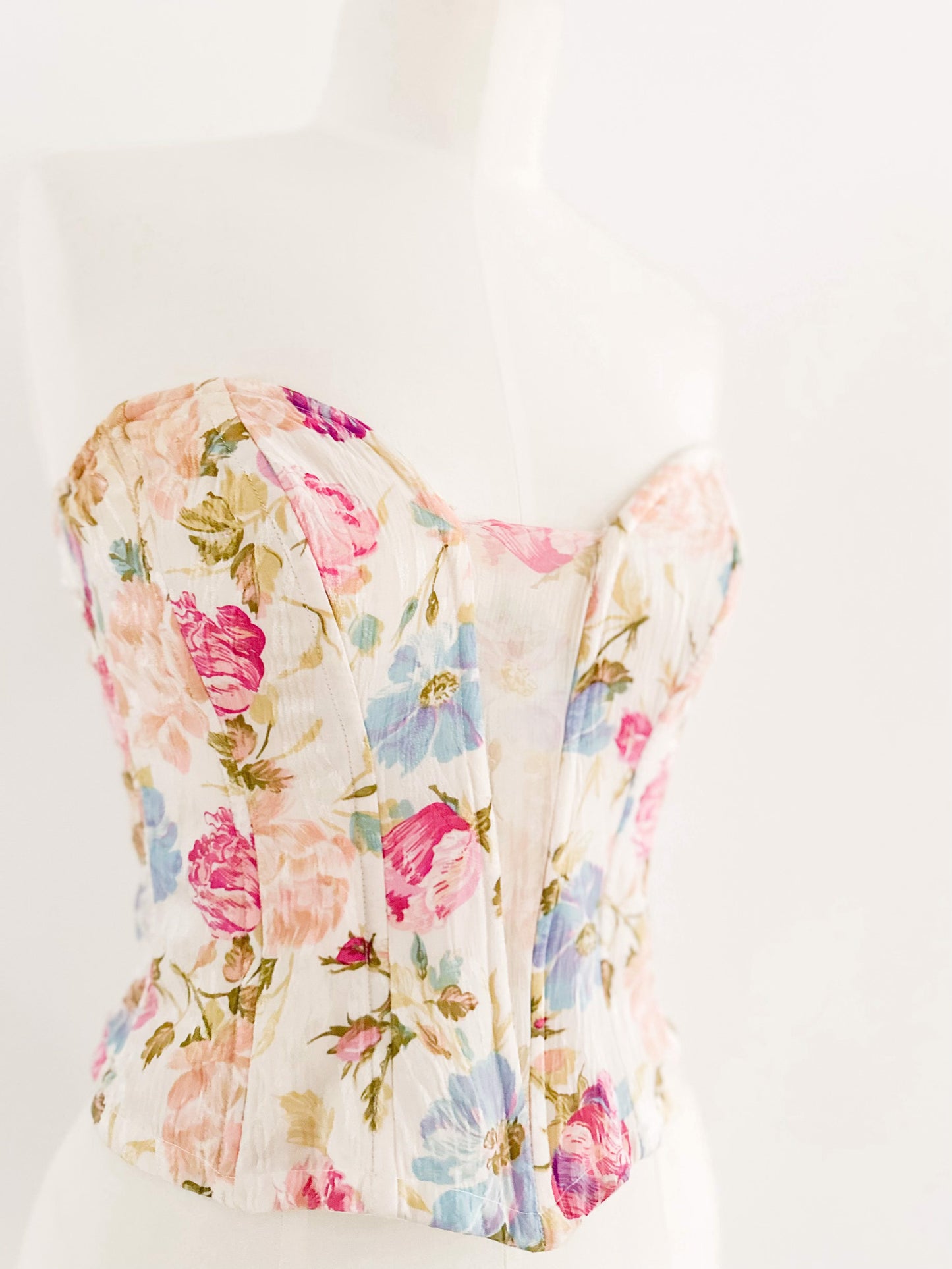 100% SILK FLORAL BUSTIER (S - M)