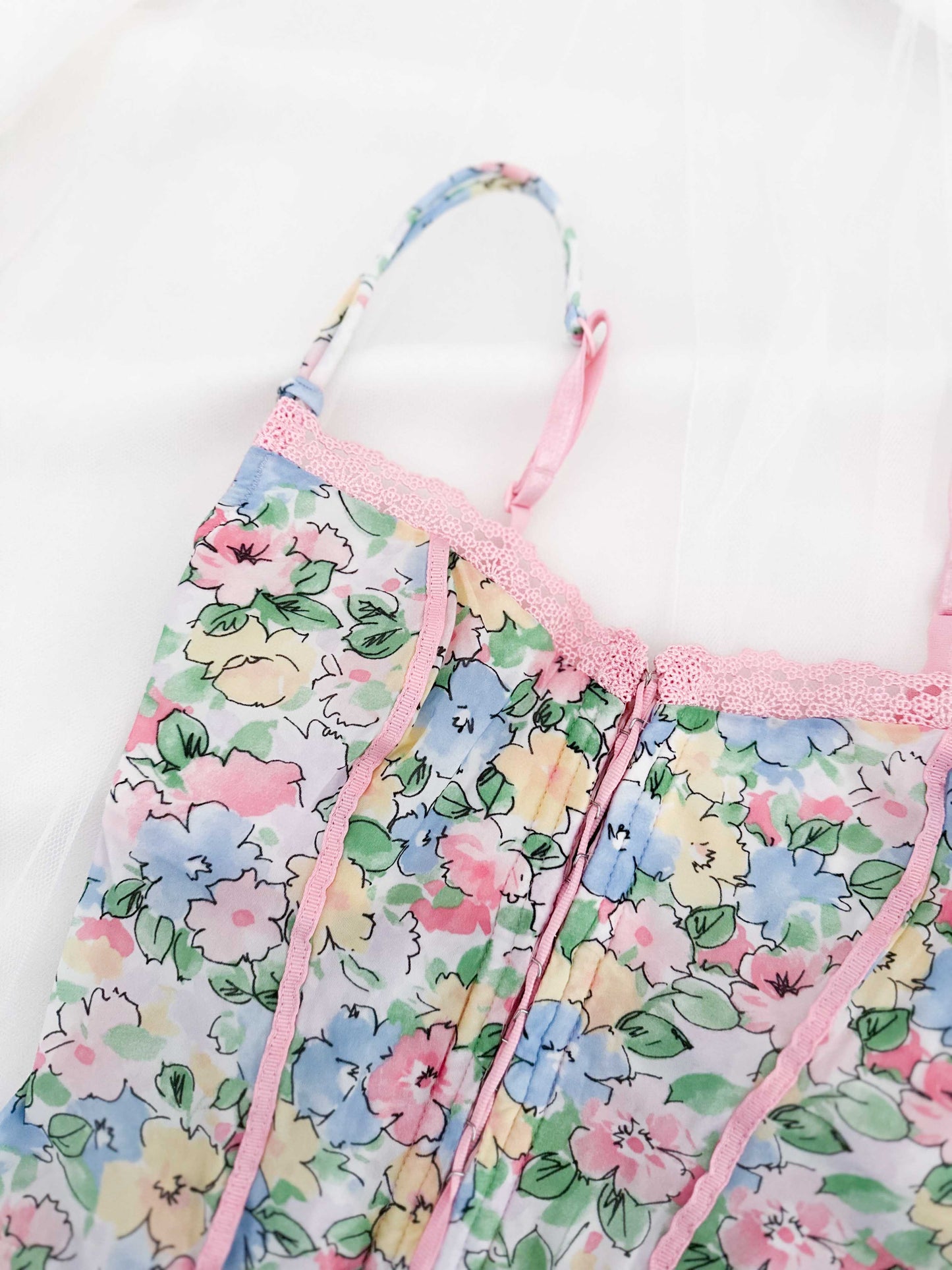 FLORAL PASTEL BUSTIER (XS - S)
