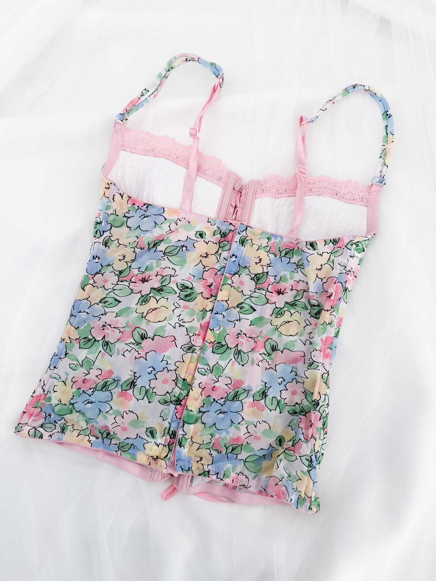 FLORAL PASTEL BUSTIER (XS - S)