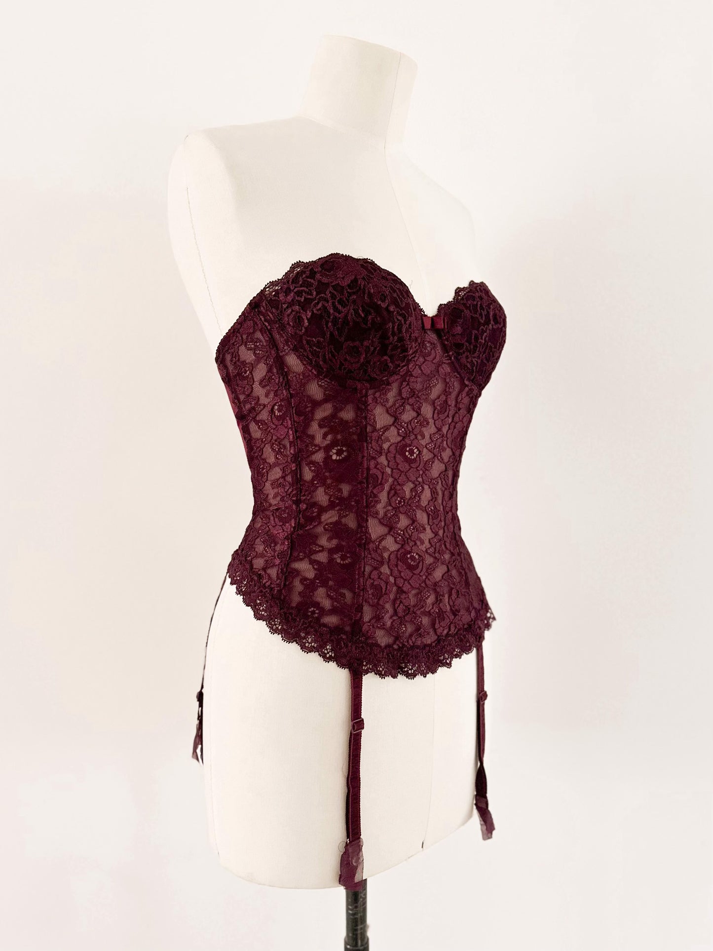 BURGANDY LACE BUSTIER (75B/70C)