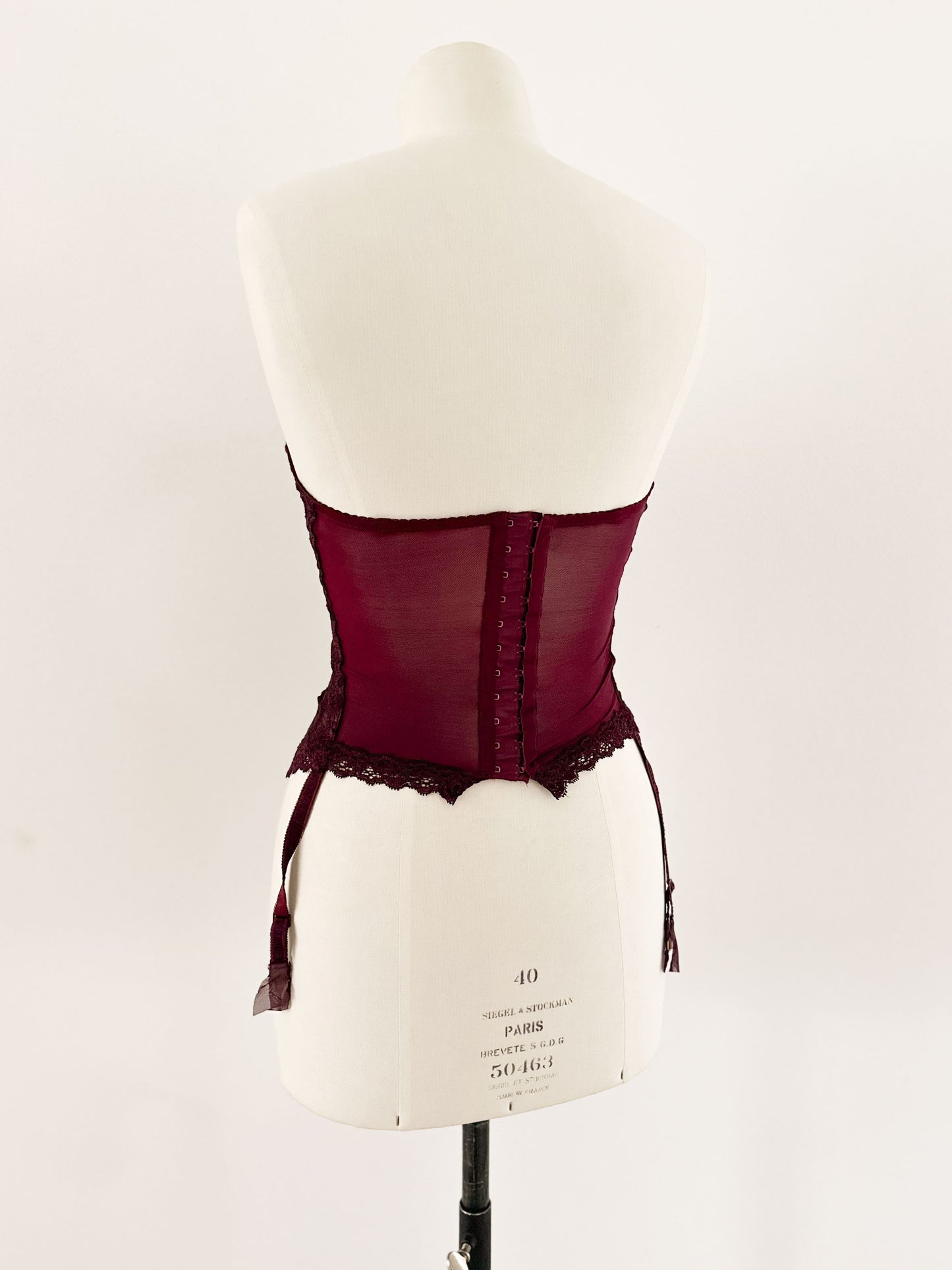 BURGANDY LACE BUSTIER (75B/70C)