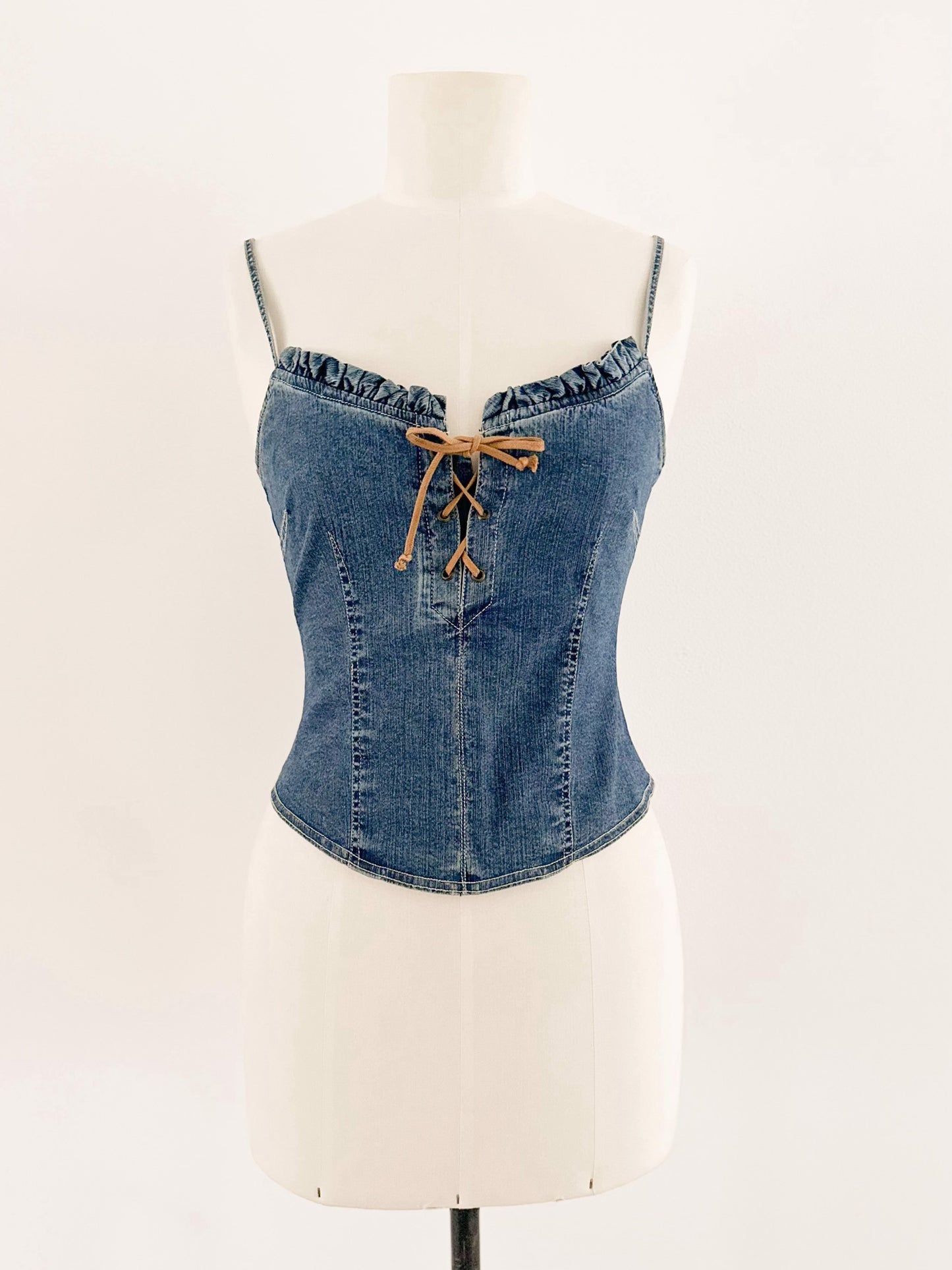 DENIM CORSET TOP (S - M)