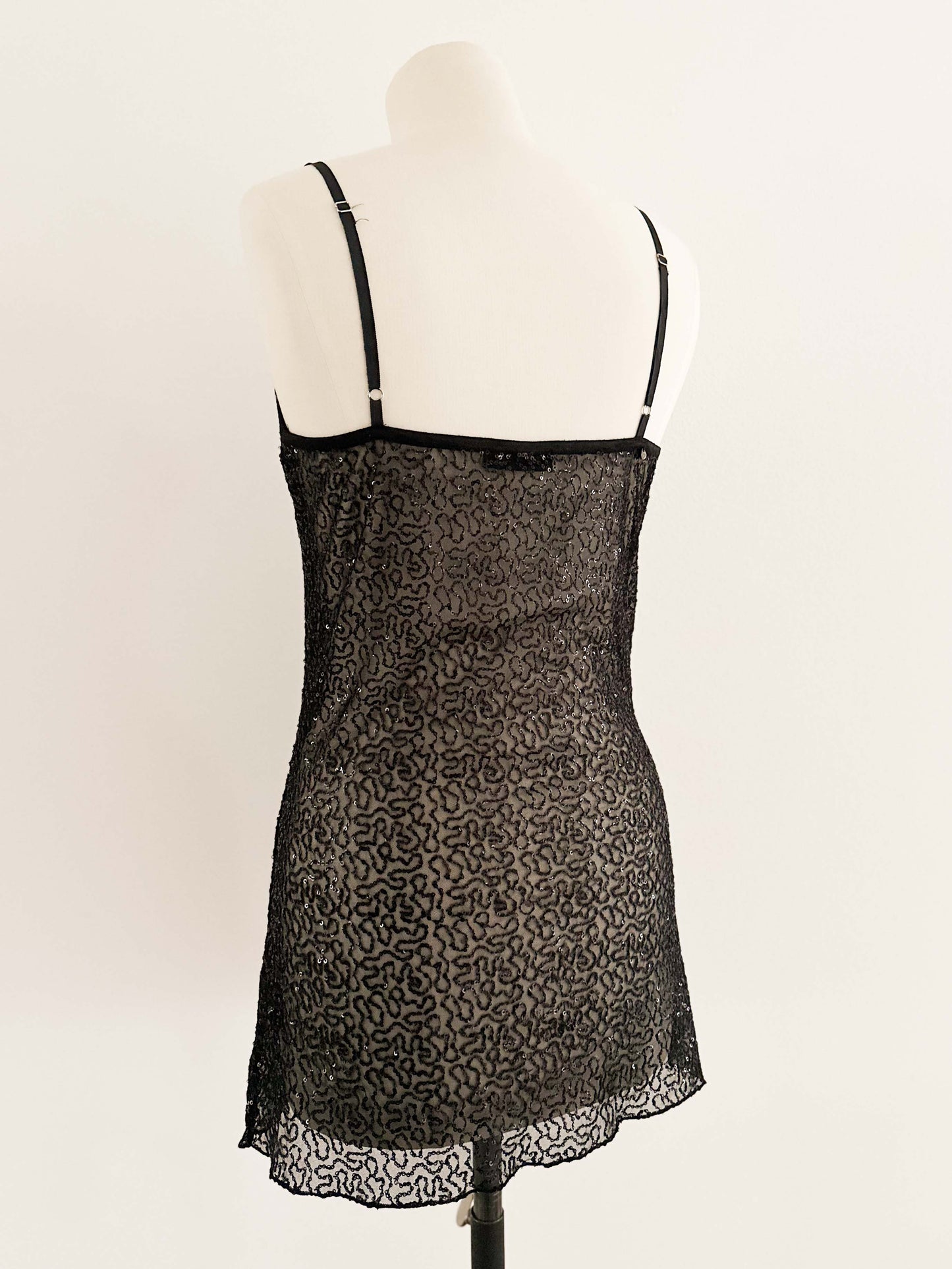 BLACK SEQUIN SLIP (S - M)