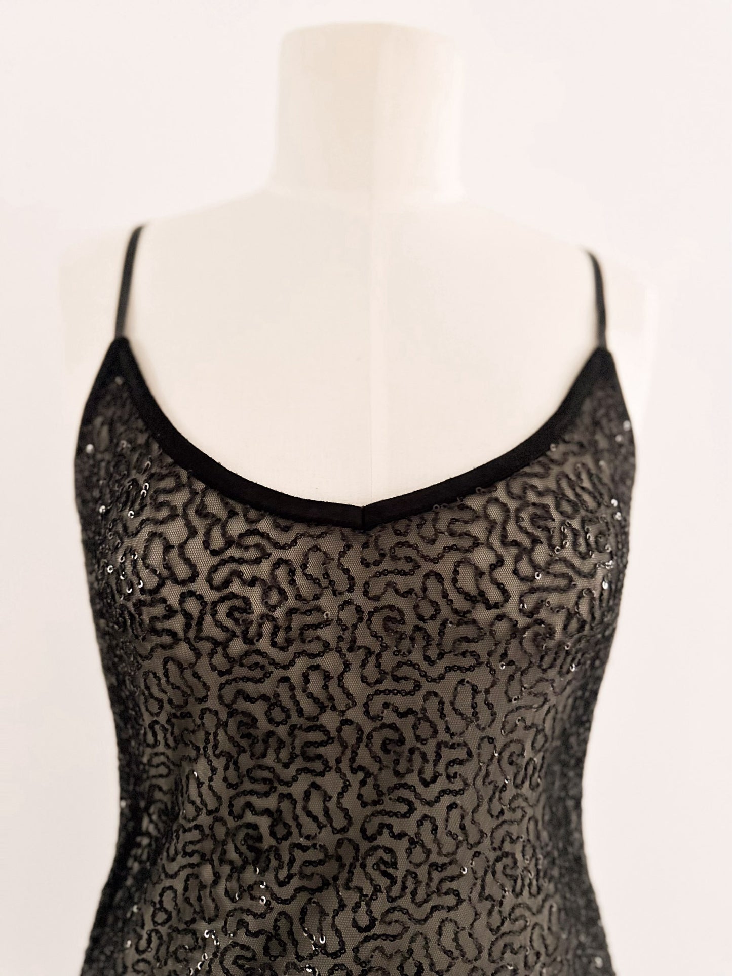 BLACK SEQUIN SLIP (S - M)