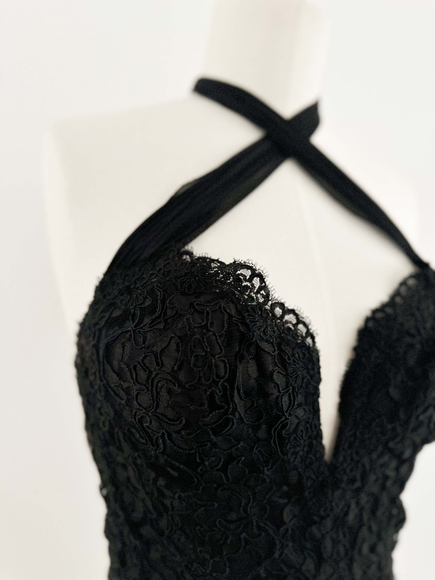 SILK LACE BLACK BUSTIER (75B/70C)