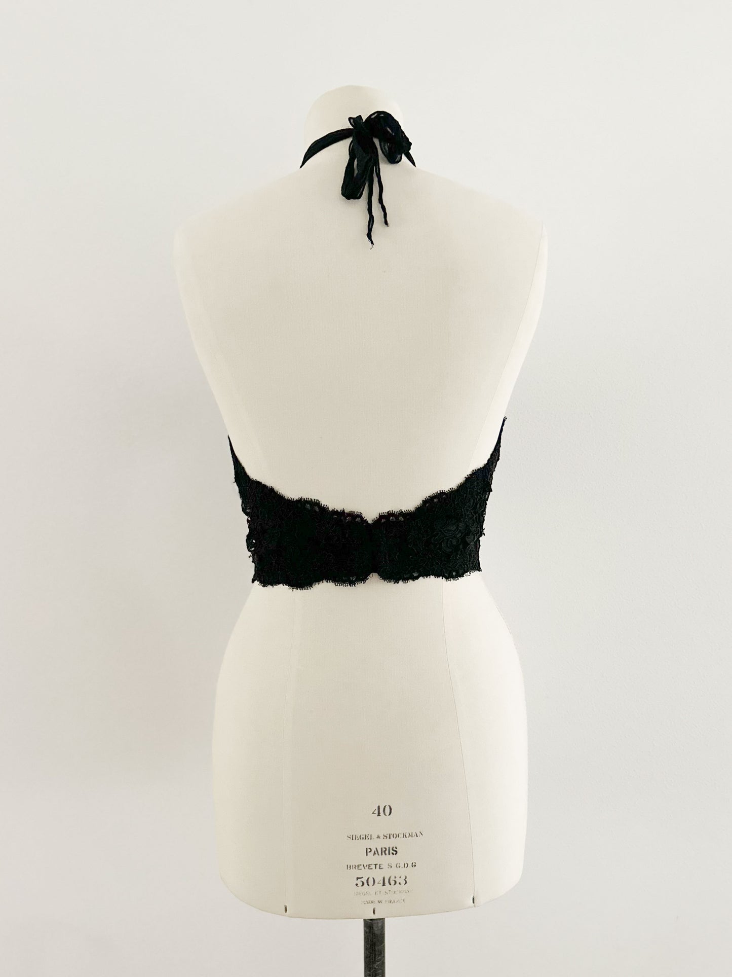 SILK LACE BLACK BUSTIER (75B/70C)