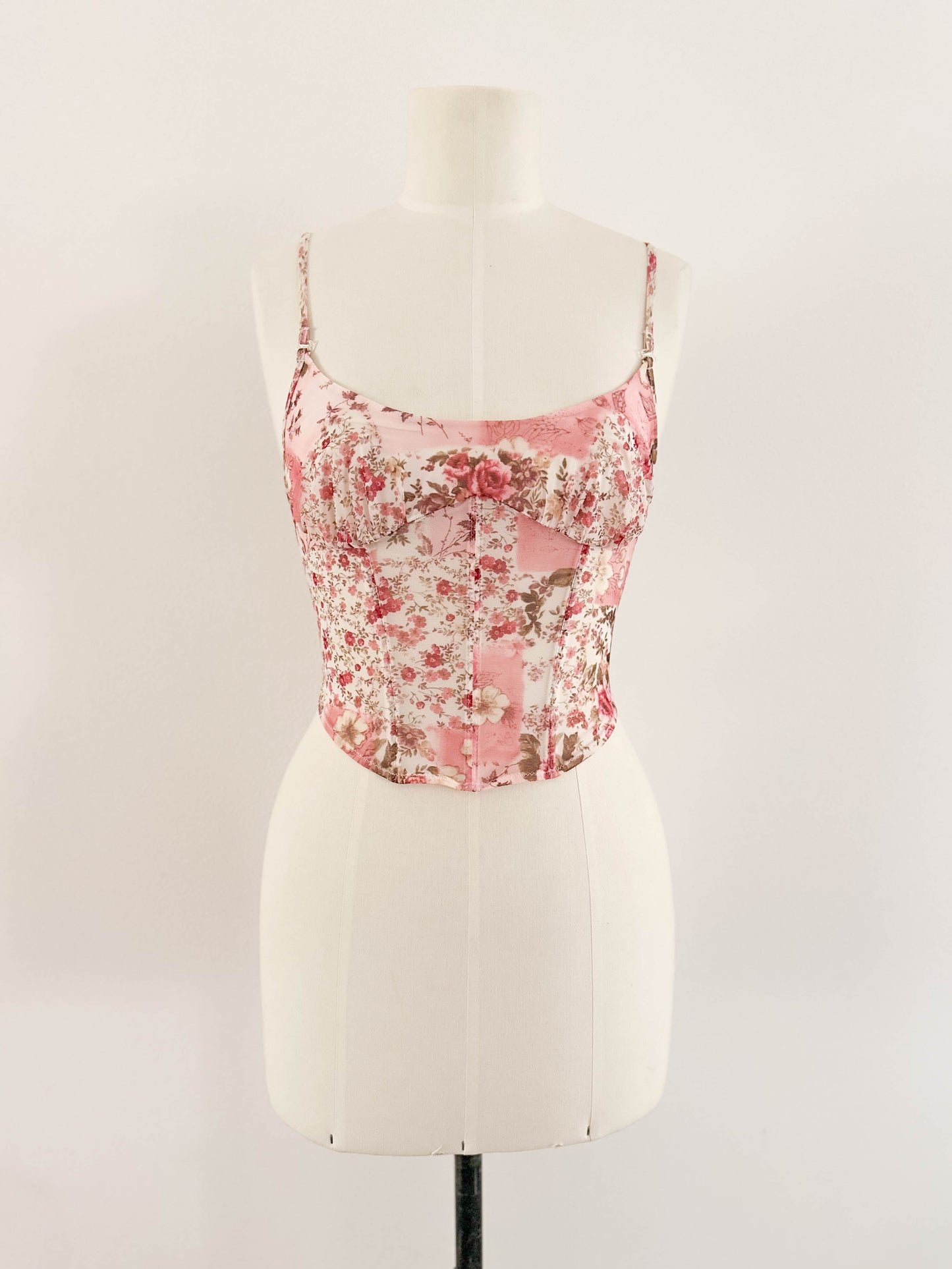 SOFT PINK FLORAL BUSTIER (75B/70C)
