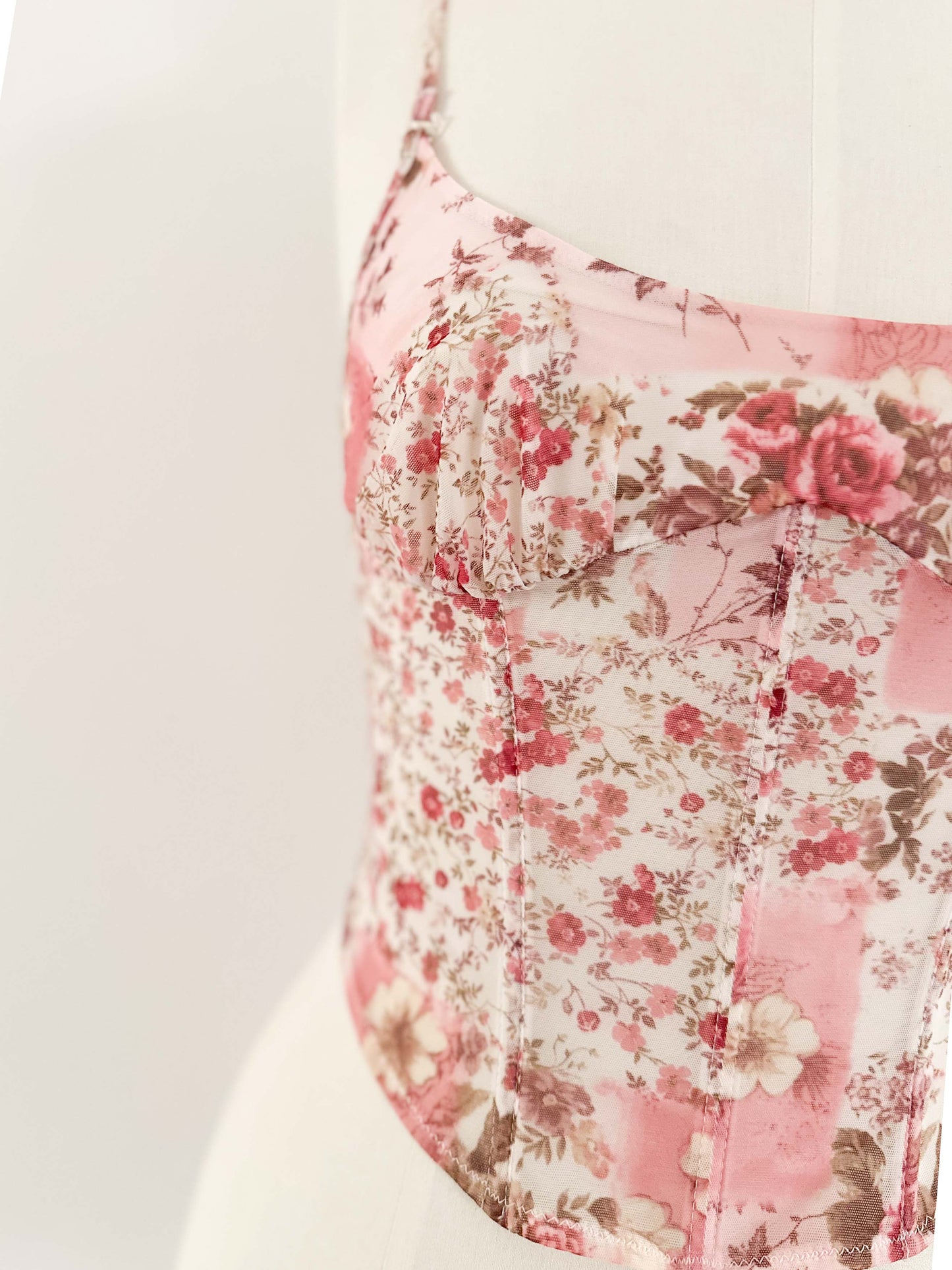 SOFT PINK FLORAL BUSTIER (75B/70C)