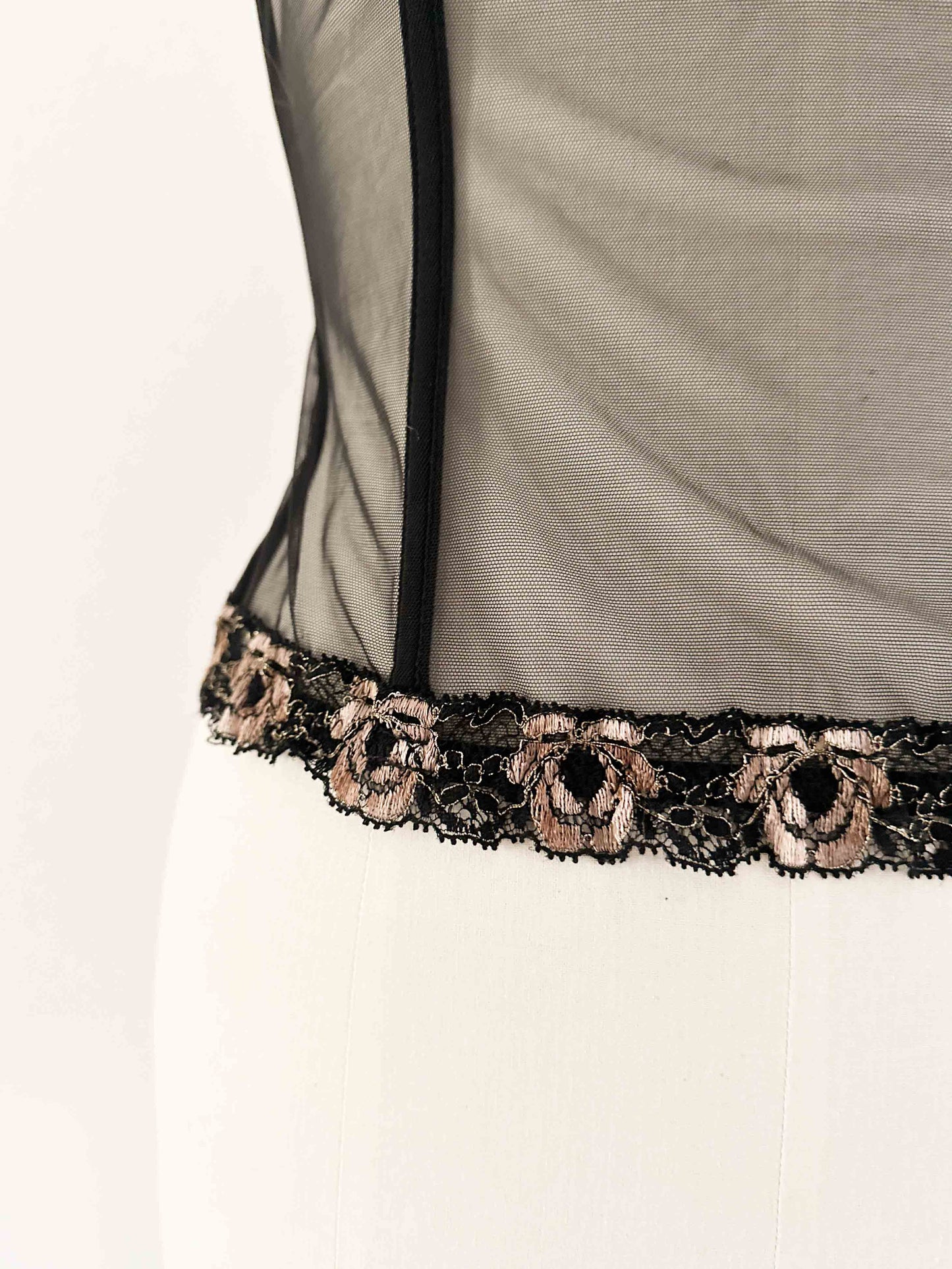 GOLDEN BLACK MESH BUSTIER (75B/70C)