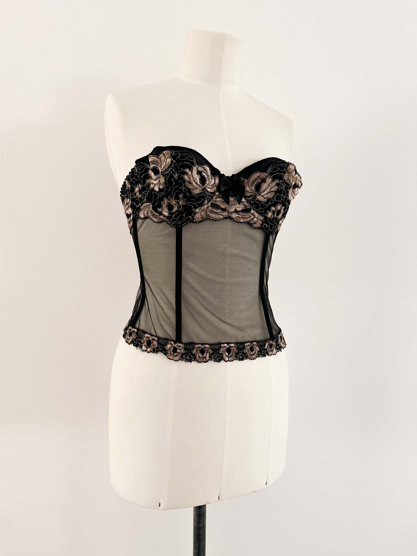GOLDEN BLACK MESH BUSTIER (75B/70C)