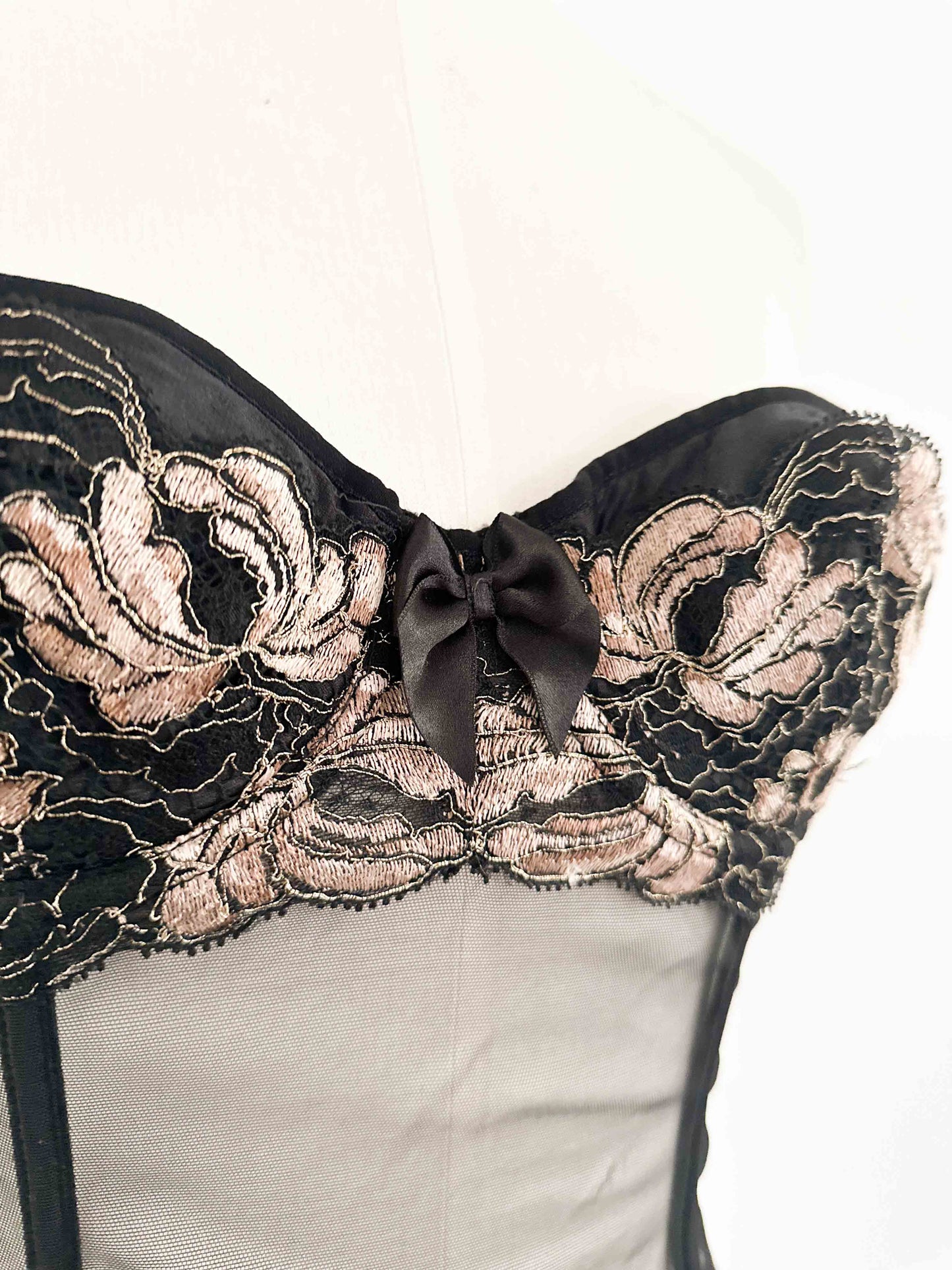 GOLDEN BLACK MESH BUSTIER (75B/70C)