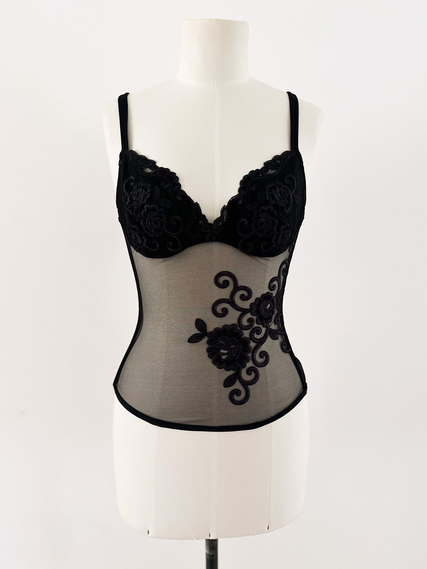 BLACK FLORAL LA PERLA CORSET (75B/70C)
