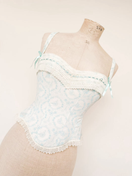 COTTAGE SOFT BLUE PARIS CORSET (XS - M)