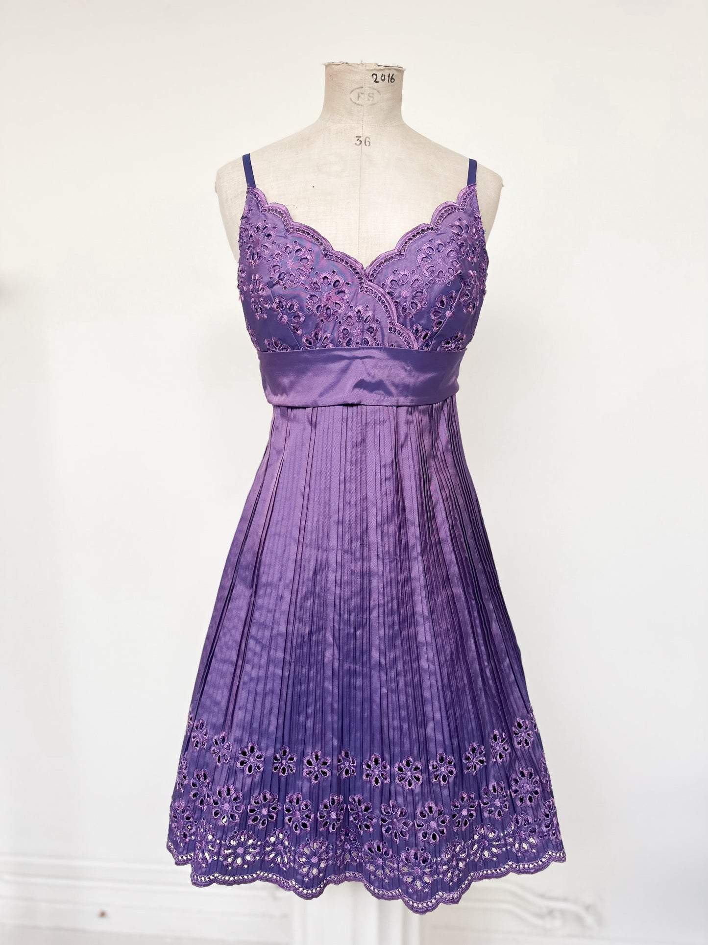 SILK ITALIAN BRODERIE BUSTIER DRESS (S - M)