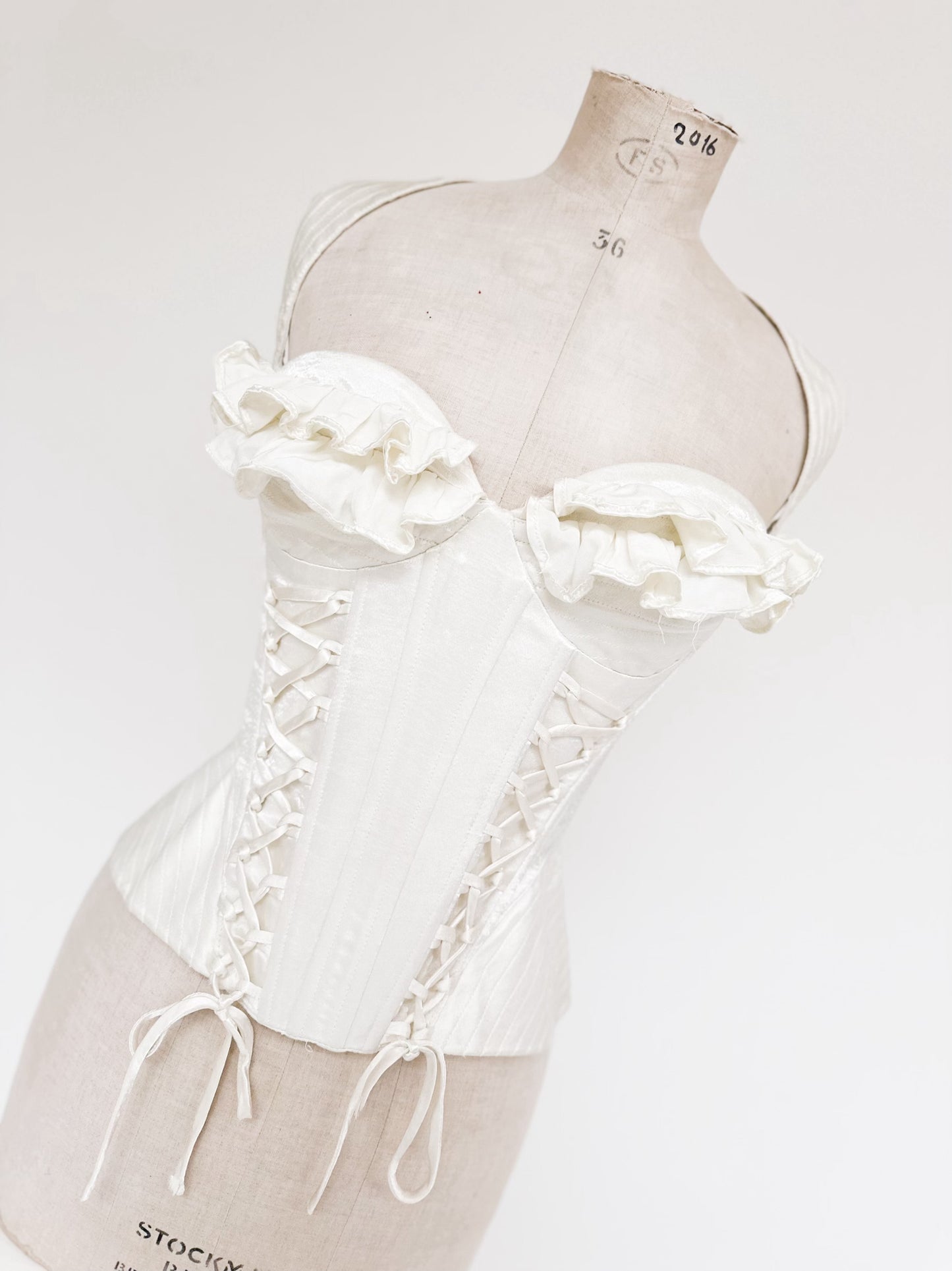 100% SILK RUFFLE CORSET (S - M)