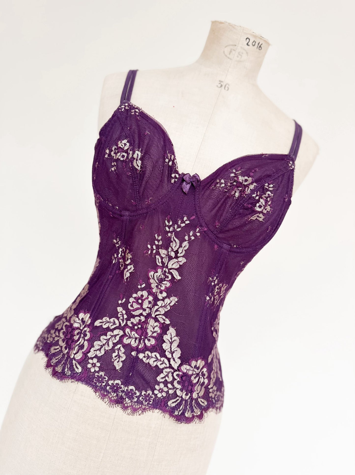 GOLDEN PURPLE LACE BUSTIER (75B/80A)