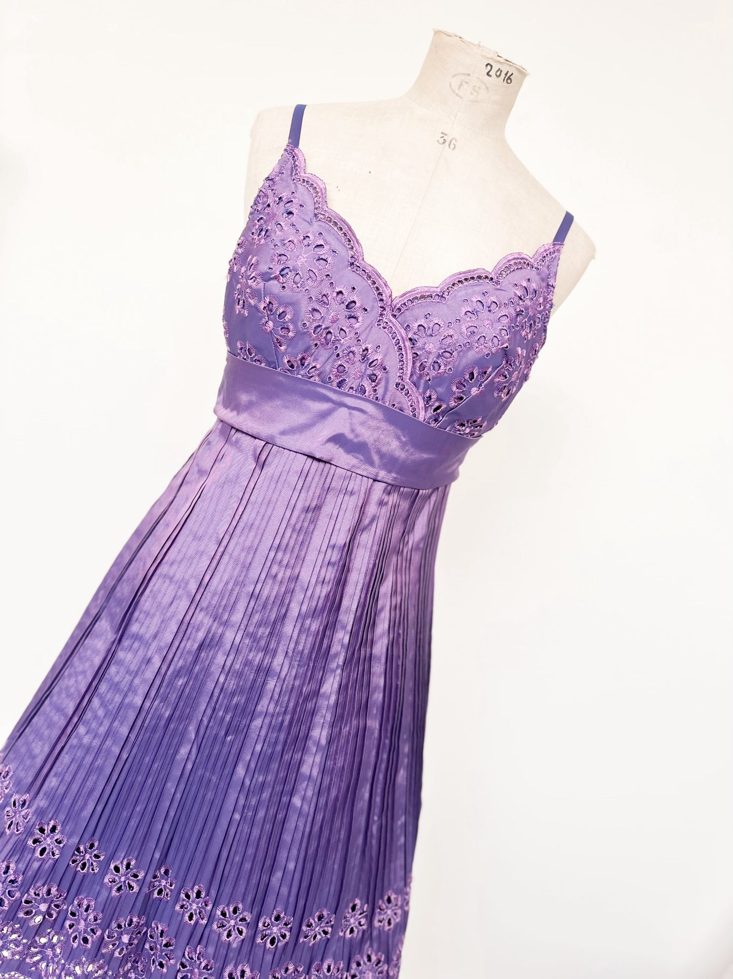 SILK ITALIAN BRODERIE BUSTIER DRESS (S - M)