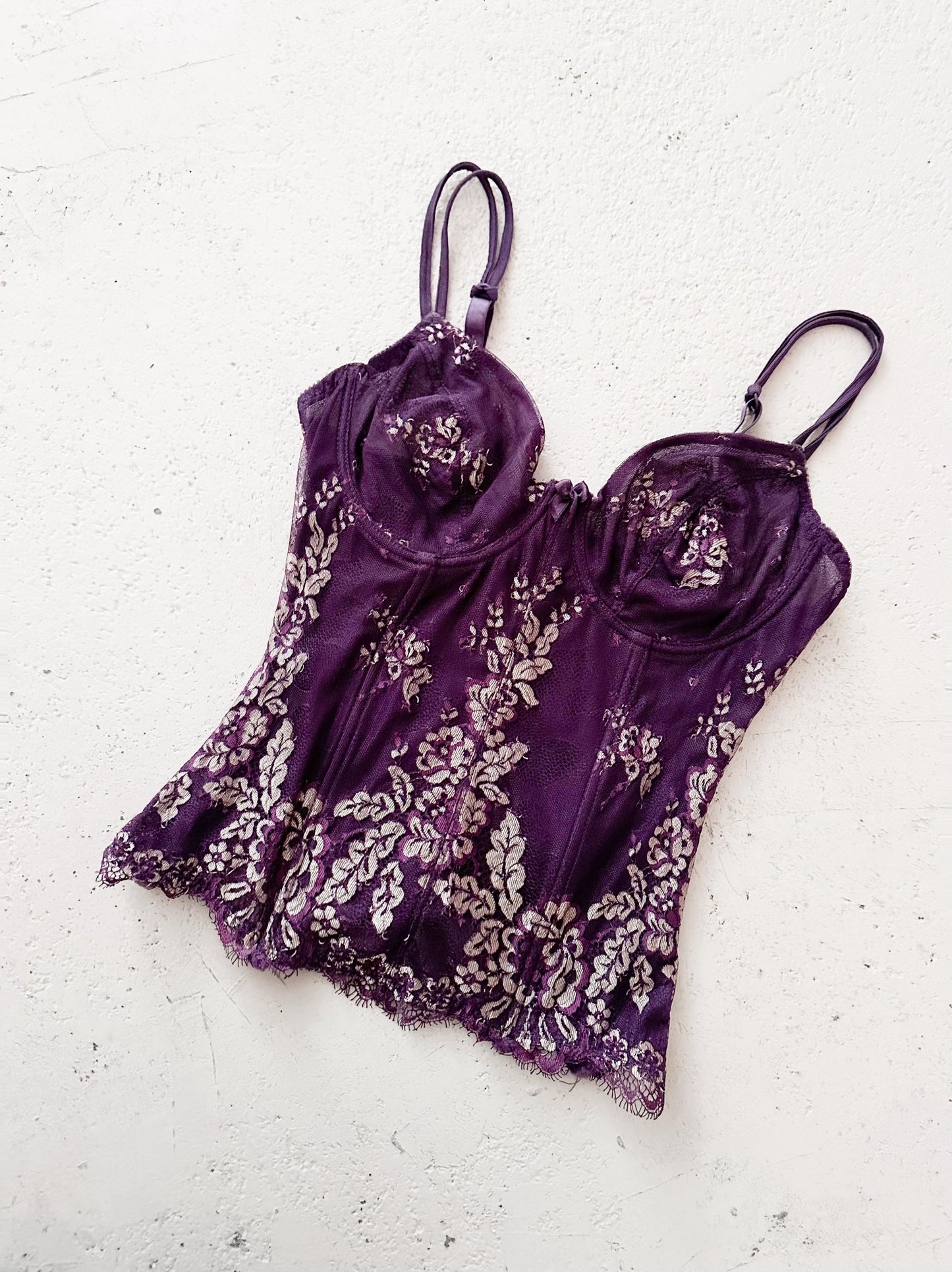 GOLDEN PURPLE LACE BUSTIER (75B/80A)