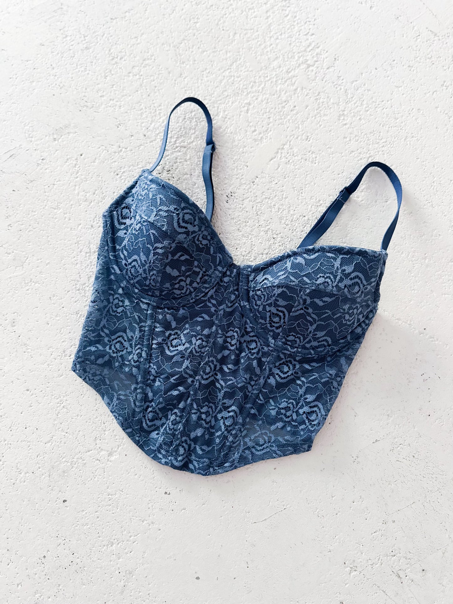 LACE DENIM BUSTIER (75B/70C)