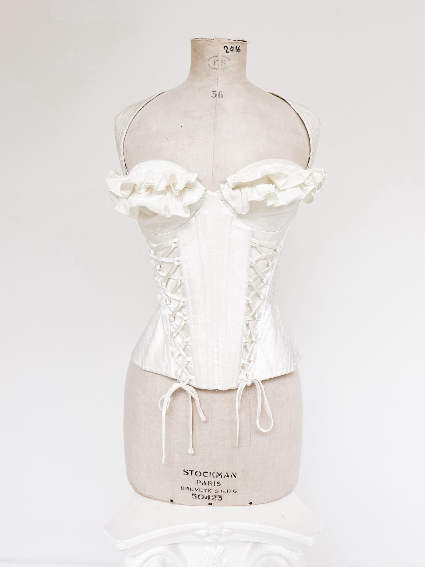 100% SILK RUFFLE CORSET (S - M)