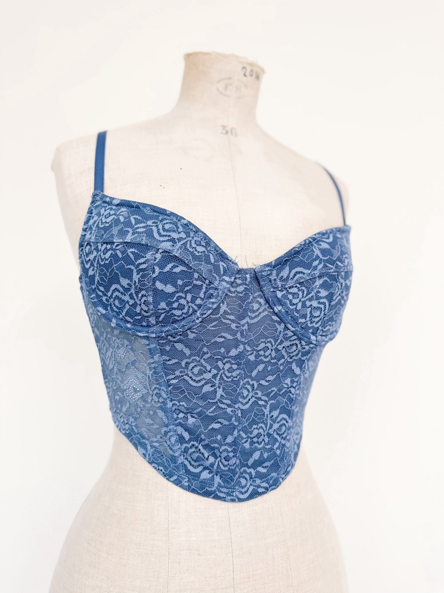 LACE DENIM BUSTIER (75B/70C)