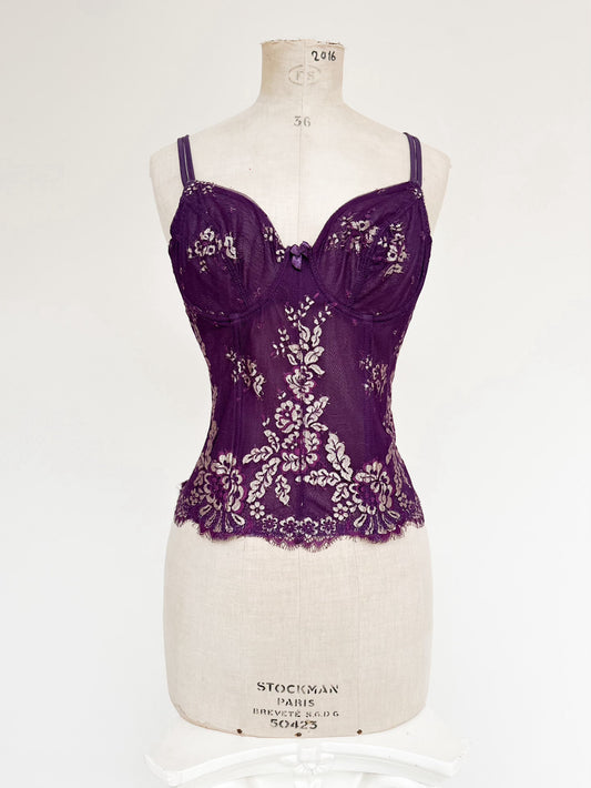 GOLDEN PURPLE LACE BUSTIER (75B/80A)