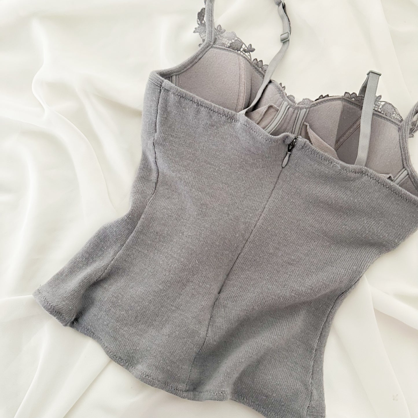 GREY KNITTED BUSTIER (75B/70C)