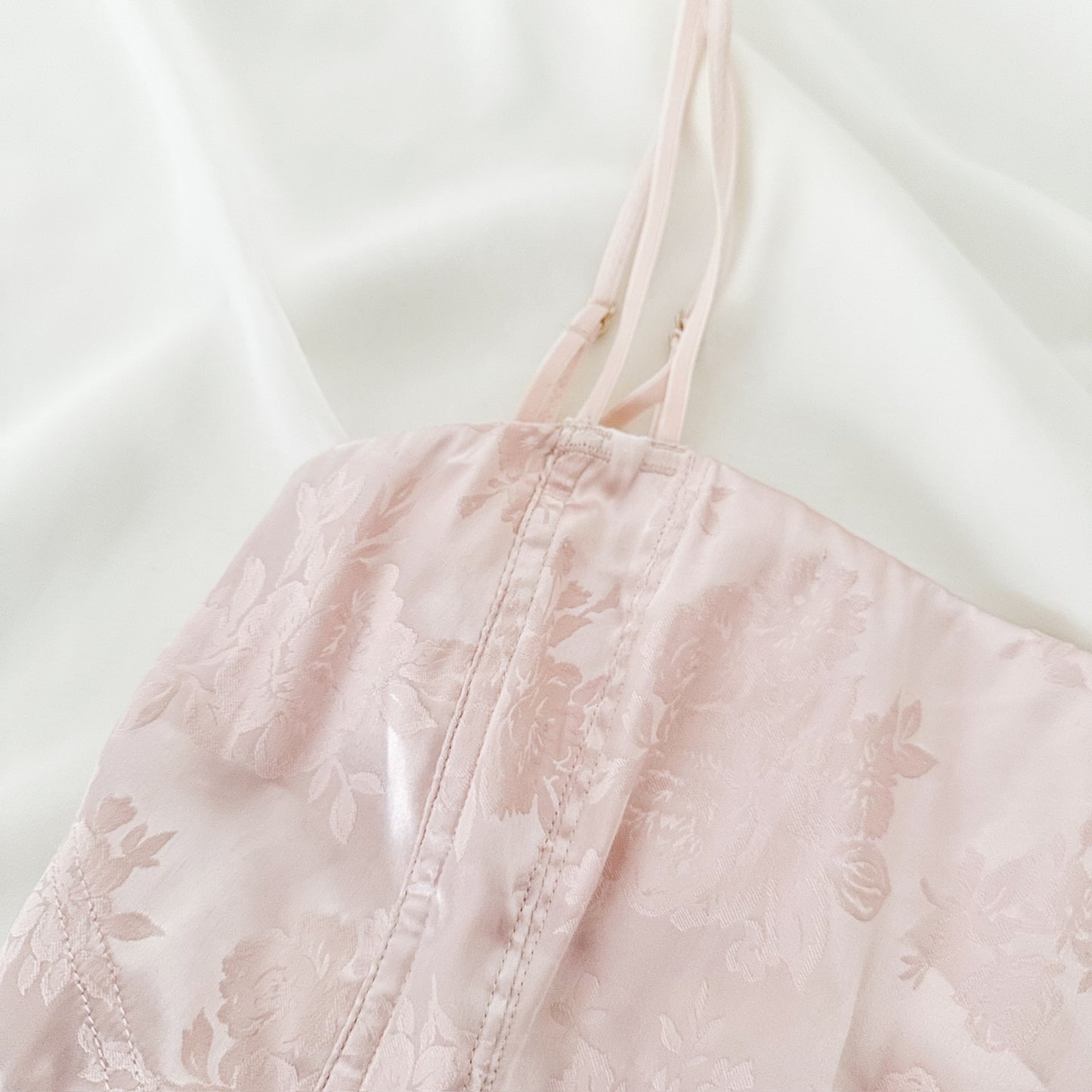 SATIN SOFT PINK BUSTIER (XS - S)