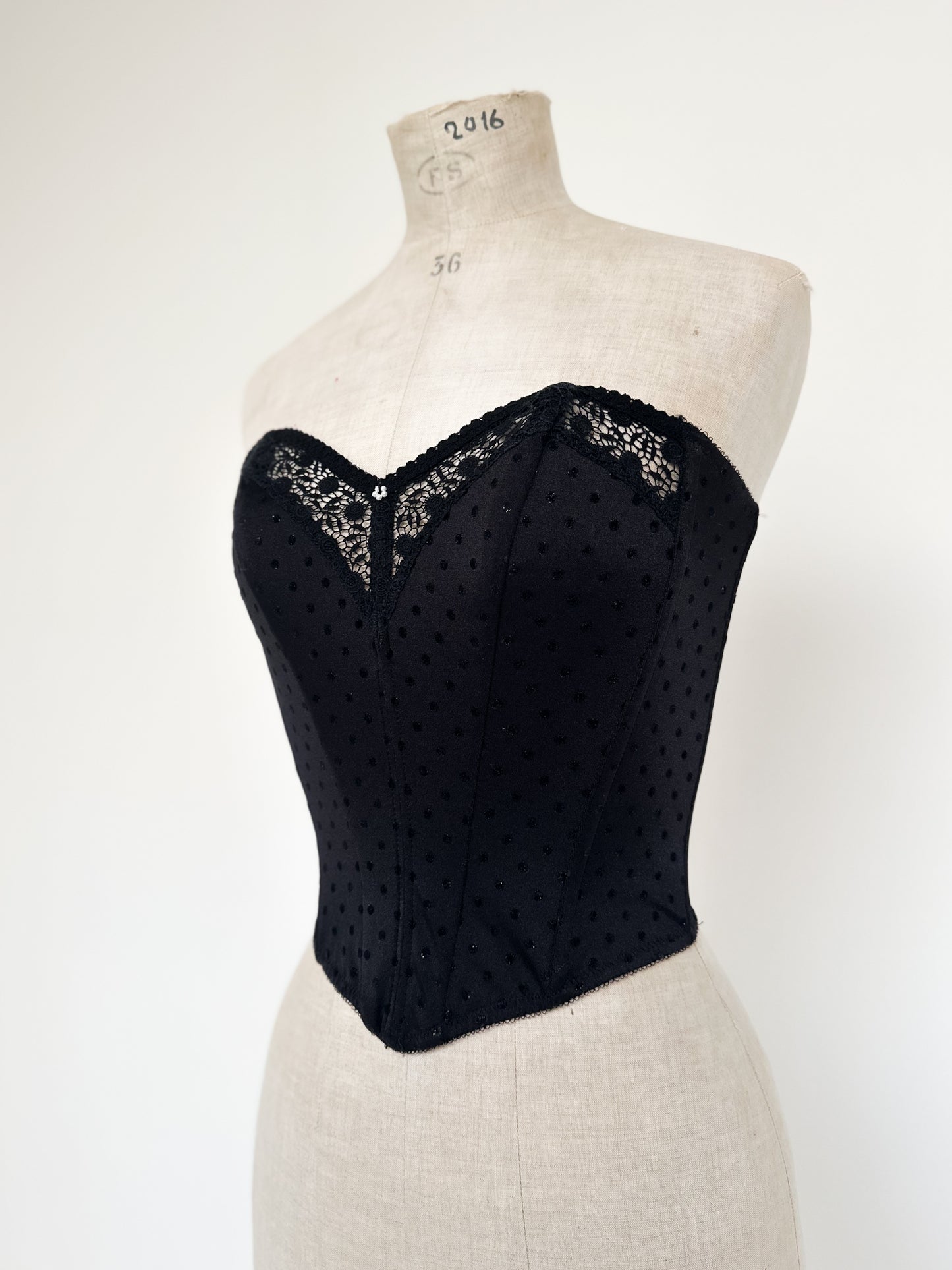 CLASSIC BLACK SHIMMER BUSTIER (XS - S)