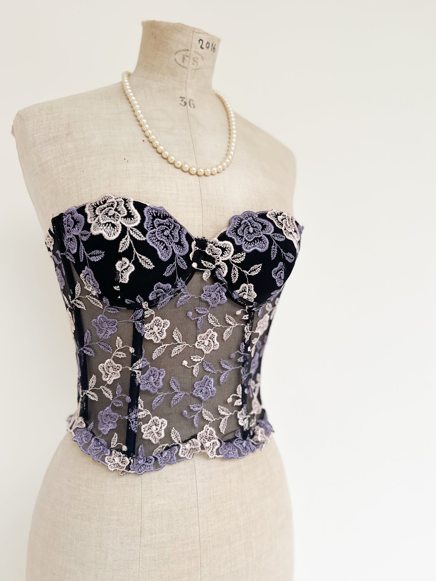 FLORAL EMBROIDERY BUSTIER (65C/60D/70B)