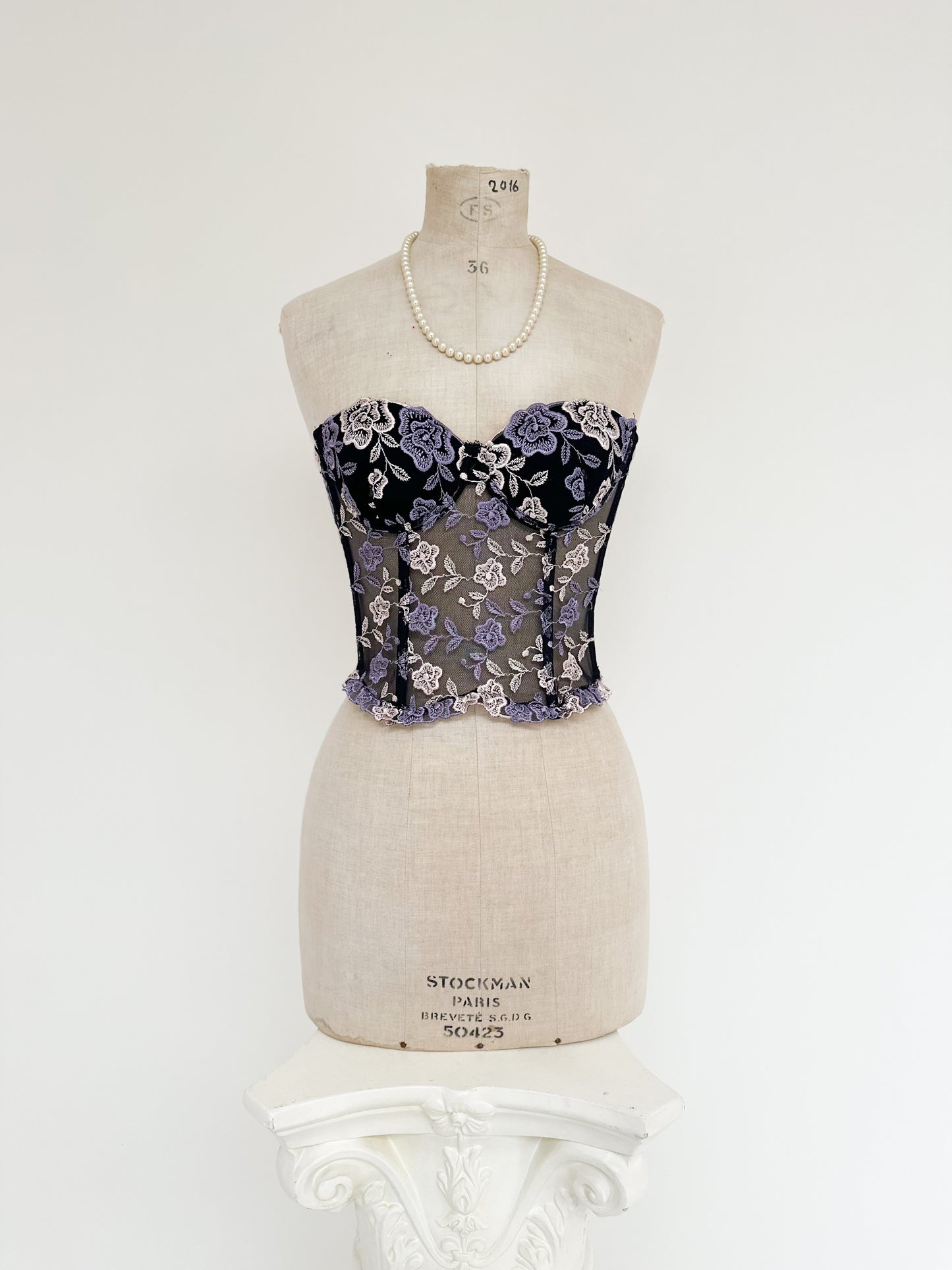 FLORAL EMBROIDERY BUSTIER (65C/60D/70B)