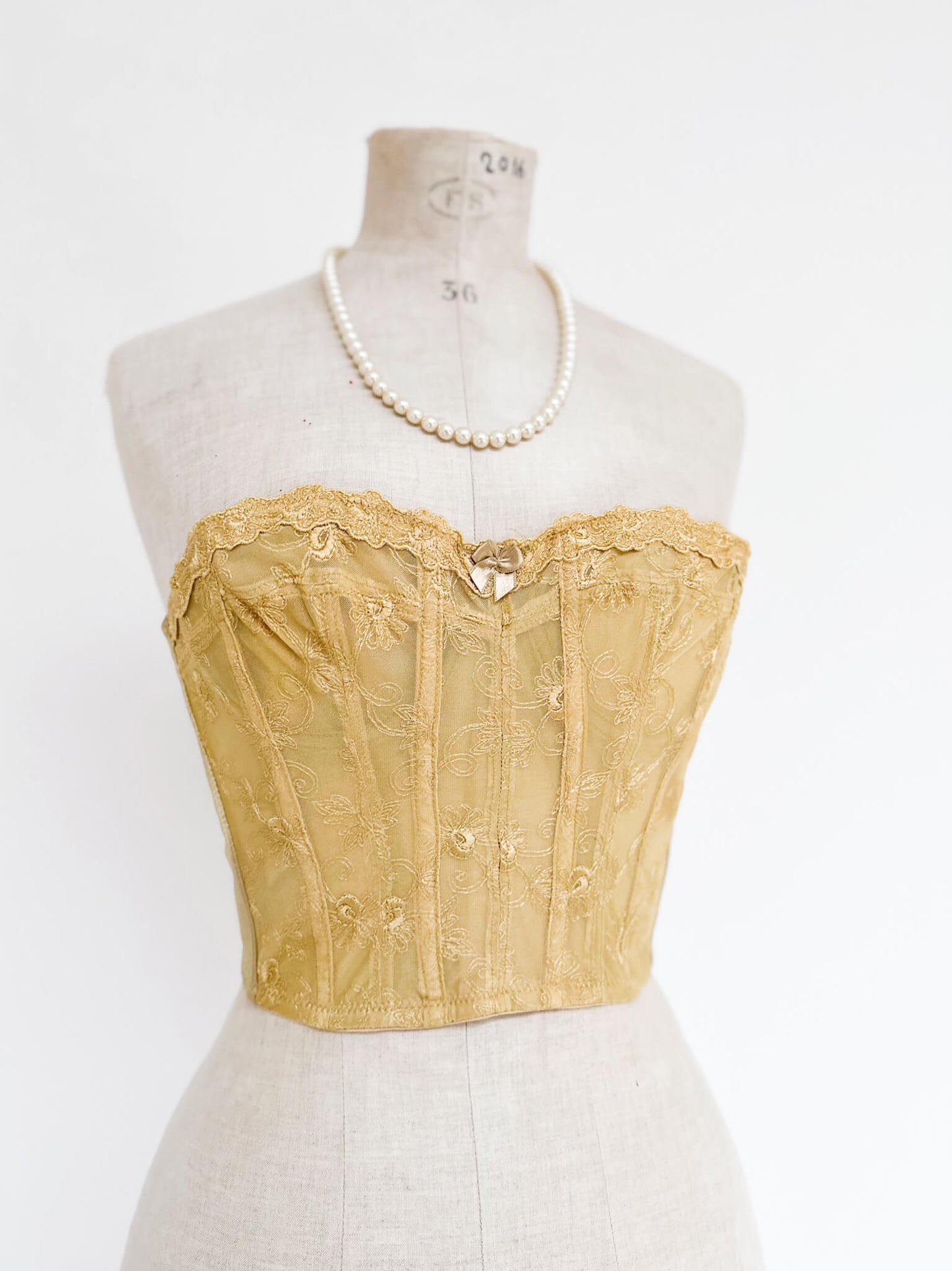 GOLDEN EMBROIDERY BUSTIER (75B/70C)