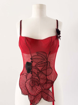 RAVAGE RED FLORAL BUSTIER (70B/75A)