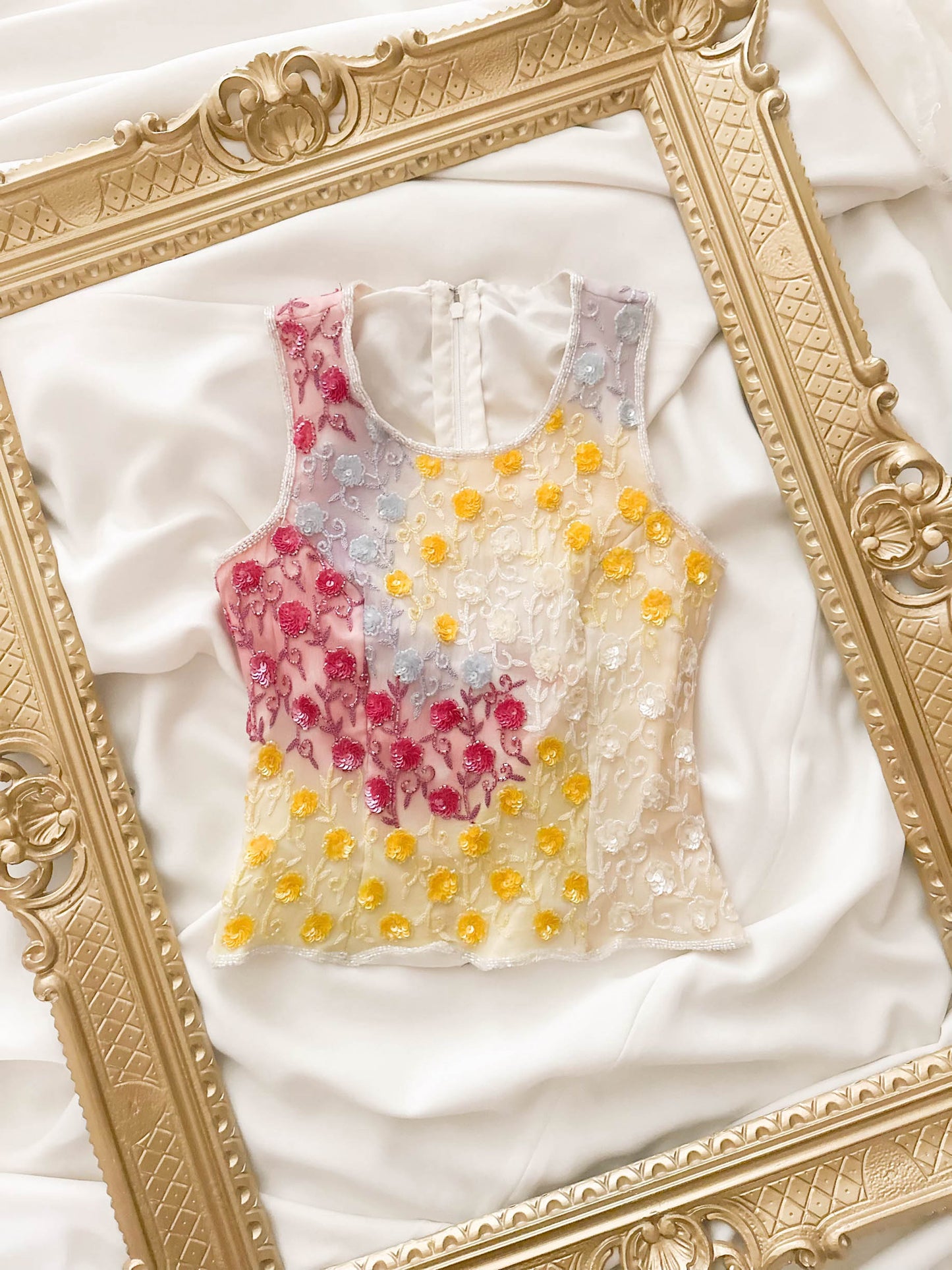 WATERCOLOR SWAROVSKI BUSTIER TOP (XS - S)