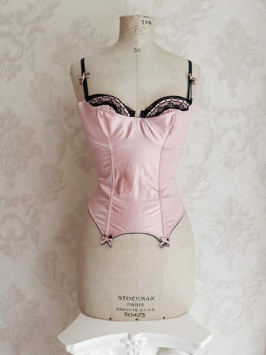 SATIN PINK DREAM BUSTIER (75B/70C)