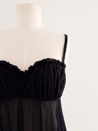 BLACK RUFFLE BABYDOLL TOP (80C/75D)