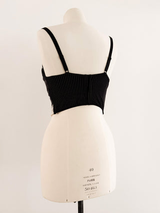 PINSTRIPE BLACK BUSTIER (85D/80E)