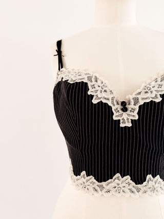 PINSTRIPE BLACK BUSTIER (85D/80E)