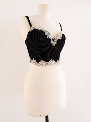 PINSTRIPE BLACK BUSTIER (85D/80E)