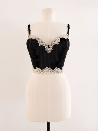 PINSTRIPE BLACK BUSTIER (85D/80E)