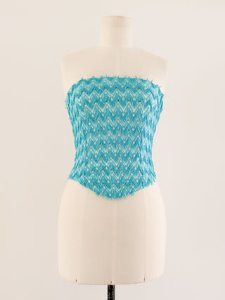 BLUE FRINGE BUSTIER (S - EU 36)