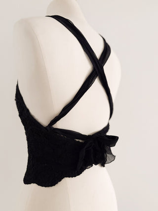 RARE LACE BLACK BUSTIER (70C/75B)