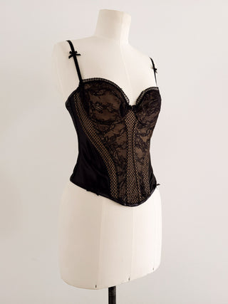 CLASSY BLACK LACE BUSTIER (70D/75C)