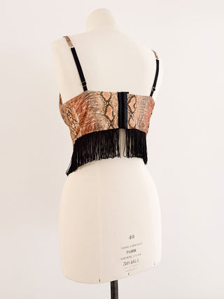 FRINGE SNAKESKIN BUSTIER (80B/85A)