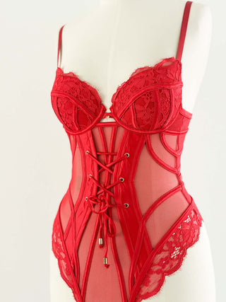 RED SATIN LACE BODY (70B/75A)