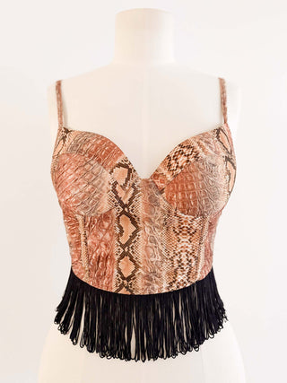 FRINGE SNAKESKIN BUSTIER (80B/85A)