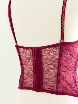 DEEP WINE EMBELLISHED BUSTIER (80B/85A)