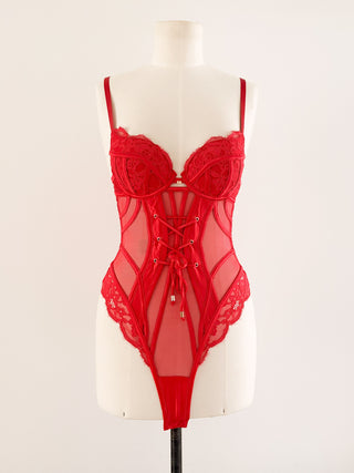 RED SATIN LACE BODY (70B/75A)