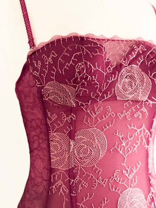 DEEP WINE EMBELLISHED BUSTIER (80B/85A)